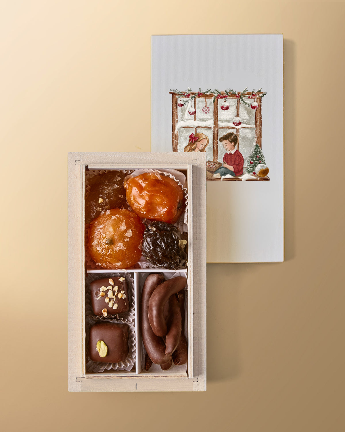 Christmas Casket with Candied Fruit, Chocolates and Candied Peel
