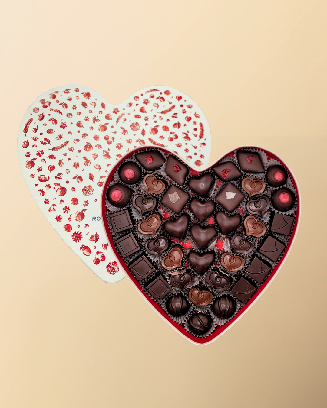 Heart-Shaped "Fine Selection of Chocolates" Box