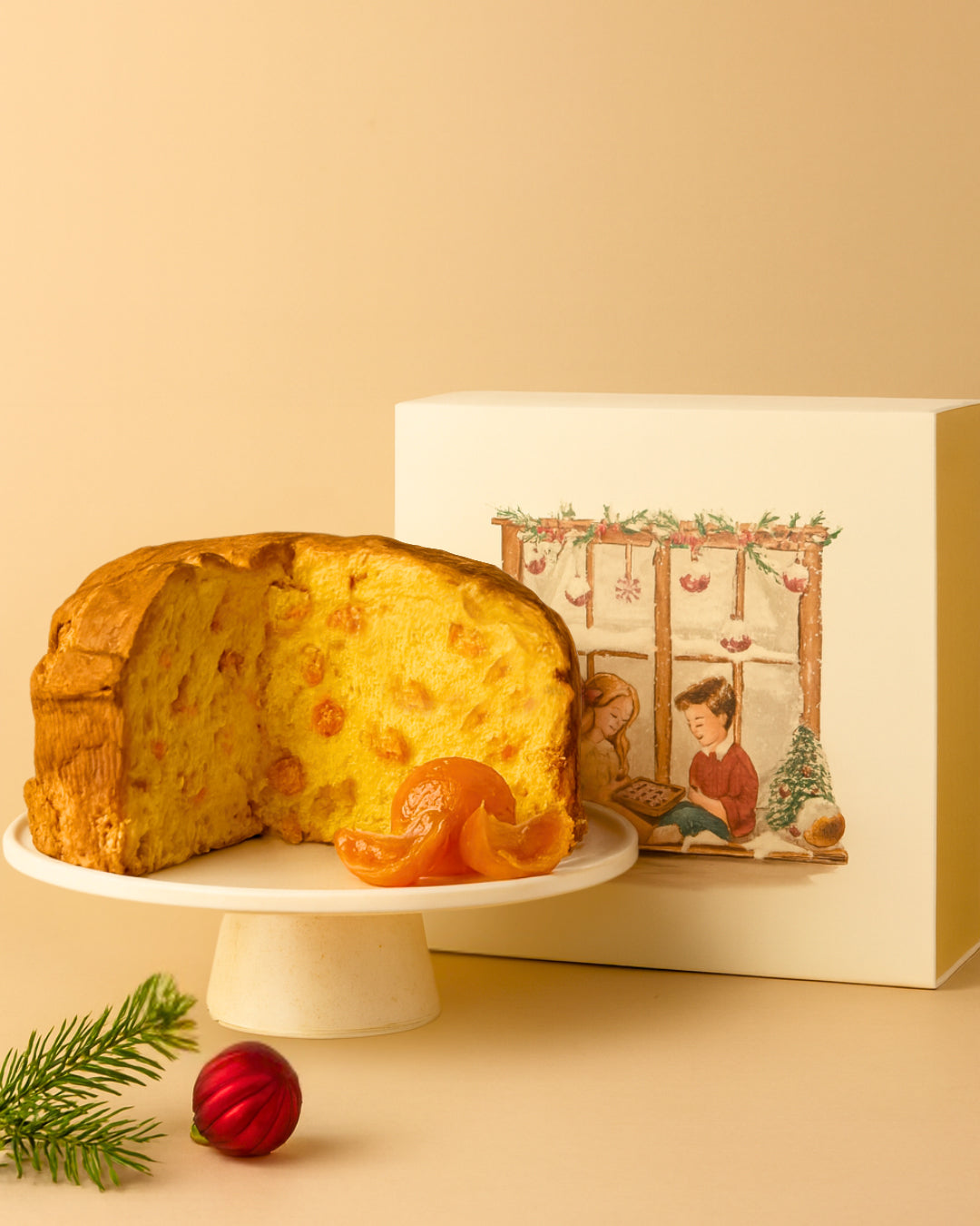 Artisan Panettone with Candied Clementines 1 kg, Wooden Box