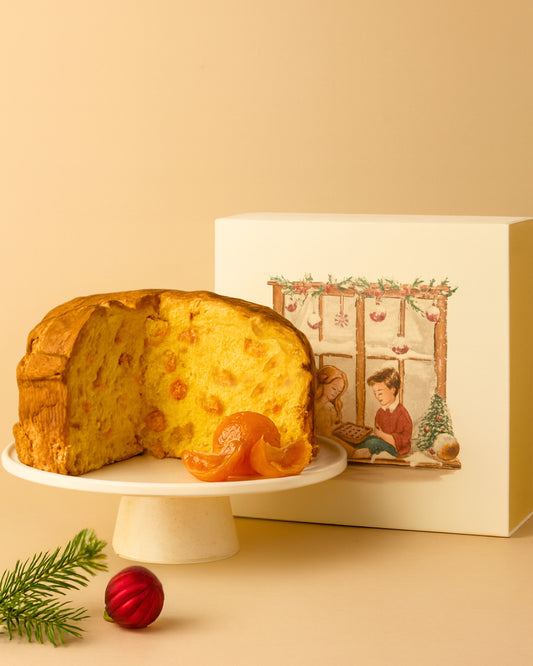 Panettone Artigianale con Clementine Candite 1 kg - Confezione di Legno